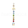 AB Color Glass Heart Teardrop Round Hanging Suncatcher Pendant Decoration HJEW-JM00902-3