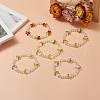 Lampwork Tulip & Acrylic Beaded Stretch Bracelet for Women BJEW-JB09306-2