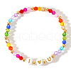 Glass Bead Stretch Bracelets ZY6437-1-1