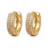 Brass Micro Pave Clear Cubic Zirconia Hoop Earrings EJEW-S277-09G-A-4