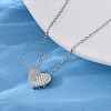 925 Sterling Silver Micro Pave Clear Cubic Zirconia Heart Pendant Necklaces for Women NJEW-D316-04P-3