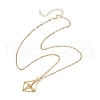 304 Stainless Steel Empty Macrame Pouch Pendant Singapore Chain Necklace Making NJEW-JN05283-01-5