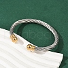 304 Stainless Steel Cuff Bangles BJEW-M136-01A-PG-3