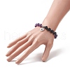 Natural & Synthetic Mixed Gemstone & Lava Rock Beaded Stretch Bracelet BJEW-JB09320-5