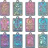 CHGCRAFT 12Pcs 6 Style Rack Plating Rainbow Color Alloy Pendants FIND-CA0004-52-1