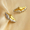 304 Stainless Steel Two Tone Stud Earrings EJEW-G422-04GP-01-1