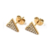Crystal Rhinestone Triangle Stud Earrings with 316 Surgical Stainless Steel Pins EJEW-A081-08G-1