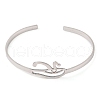 201 Stinless Steel God Eye of Horus Cuff Bangles for Women BJEW-P337-01P-2