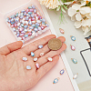 100Pcs Opaque Baking Painted Crackle Glass Melon Seed Charms PALLOY-HY00013-3