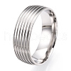 201 Stainless Steel Grooved Finger Ring Settings STAS-WH0047-03S-2