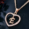 Heart Brass Micro Pave Clear Cubic Zirconia Pendant Necklaces WGA8162-10-1