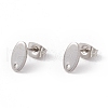 201 Stainless Steel Stud Earring Findings with Hole EJEW-A071-01C-P-1