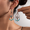 Alloy Synthetic Turquoise Dangle Earrings FS-WG12E90-20-1