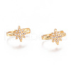 Golden Plated Brass Micro Pave Cubic Zirconia Cuff Earrings EJEW-L244-38G-1