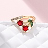 Brass Micro Pave Cubic Zirconia Finger Rings for Women RJEW-U057-13G-02-2
