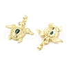 Tortoise Brass Micro Pave Cubic Zirconia Pendants KK-M325-09G-2