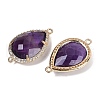 Natural Amethyst Faceted Teardrop Links G-B126-03G-09-2