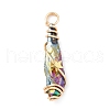 Electroplated Raw Rough Natural Quartz Crystal Copper Wire Wrapped Pendants PALLOY-JF02414-01-3