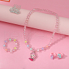 Mermaid Plastic Pendant Necklaces & Beaded Bracelets & Rings & Hair Clips for Children FS-WG6B3C8-01-1