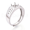 Rhodium Plated 925 Sterling Silver Micro Pave Cubic Zirconia Solitaire Ring Settings STER-T008-14P-1