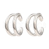 Rack Plating Brass Double Line Cuff Earrings EJEW-D069-09P-1