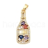 Brass Pave Cubic Zirconia Pendants KK-U062-62G-1