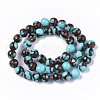 Assembled Synthetic Turquoise and Bronzite Beads Strands G-S366-025A-2