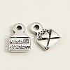 Tibetan Style Alloy Envelope Carved Heart and Word Made with Love Charms for Gift Making LF0643Y-1