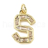 Brass Micro Pave Cubic Zirconia Pendants KK-V014-01G-19-1