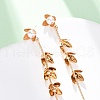 Brass Plastic Imitation Pearl Flower Tasse Stud Earrings EJEW-Z107-01G-2