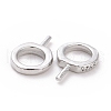 Rhodium Plated 925 Sterling Silver Screw Eye Peg Bails STER-D035-42P-4