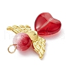 10Pcs 10 Color Glass Beaded Pendant PALLOY-JF02272-5