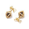 Natural Tiger Eye Bowknot Dangle Stud Earrings EJEW-MZ00348-01-4