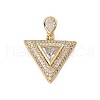 Brass Micro Pave Clear Cubic Zirconia Pendants KK-G439-06G-1