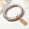 4Pcs Faceted Electroplated Glass Round Beaded Stretch Bracelet Set for Women WGB8DC2-04-1