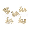 Brass Micro Pave Cubic Zirconia Pendants KK-E068-VB117-4