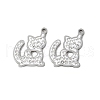 201 Stainless Steel Rhinestone Pendants STAS-V005-05P-01-1