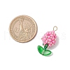 Glass Seed Beaded Flower Bud Pendants PALLOY-MZ00760-05-2
