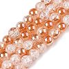 Electroplated Crackle Glass Beads Strands X-EGLA-N014-6mm-01-1