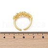 Brass Enamel Open Cuff Rings for Women RJEW-U057-09G-5