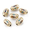 Brass Micro Pave Cubic Zirconia Beadsong-Lasting Plated ZIRC-P089-24A-G01-1