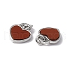 Natural Mixed Stone Heart Charms G-G977-05P-4