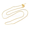0.5mm Rack Plating Brass Box Chain Adjustable Slider Necklaces for Women Men MAK-L044-10G-1