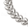 Brass Leaf Link Chain Bracelets for Women BJEW-L685-05P-2
