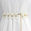 Alloy & Plastic Imitation Pearl Flower Tassel Waist Chains for Women WG1D18B-01-1