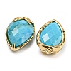 Natural Turquoise Faceted Pendants G-M431-06G-01-1-2