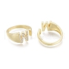 Brass Micro Pave Clear Cubic Zirconia Cuff Rings RJEW-F103-13W-G-2