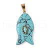 Synthetic Turquoise Carved Pendants G-Z084-01G-05-1