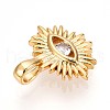 Brass Micro Pave Clear Cubic Zirconia Pendants KK-T075-27G-2