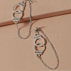 Handcuffs Alloy Curb Chain Dangle Stud Earrings FS-WG22813-01-2